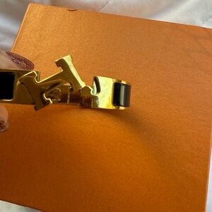 Fashion H Gold and Black Bracelet